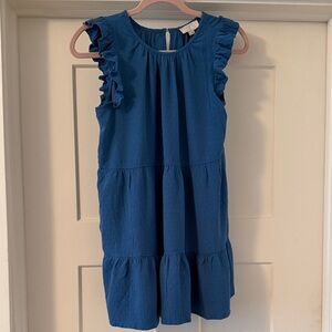 LOFT Blue Ruffle Dress